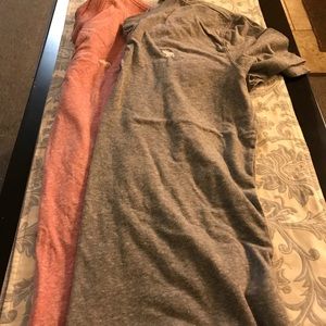 Grey and Pink Maroon Heather Henlies